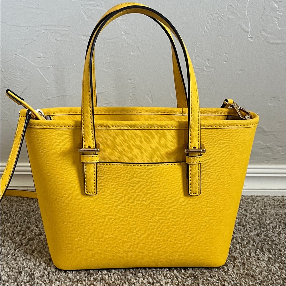 Michael Kors Citrus π Jet Set Travel Tote Leather with Removable Strap - Picture 8 of 16